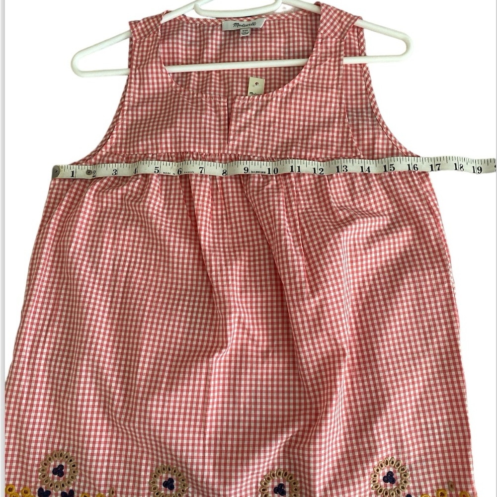 XXS Madewell gingham embroidered sleeveless top NWT - Picture 5 of 9